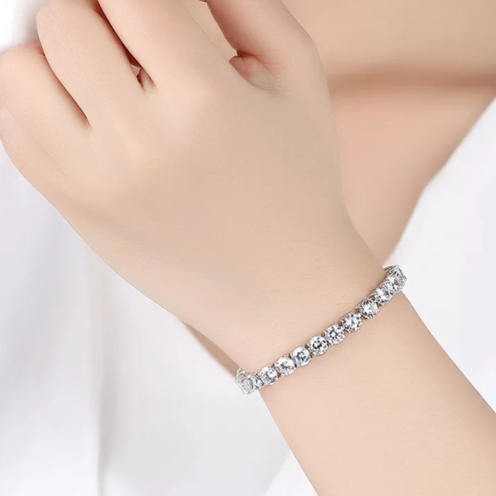 NEW 5MM 925 STERLING SILVER TENNIS BRACELET, NICE BRACELET, CUTE BRACELET - Picture 2 of 6